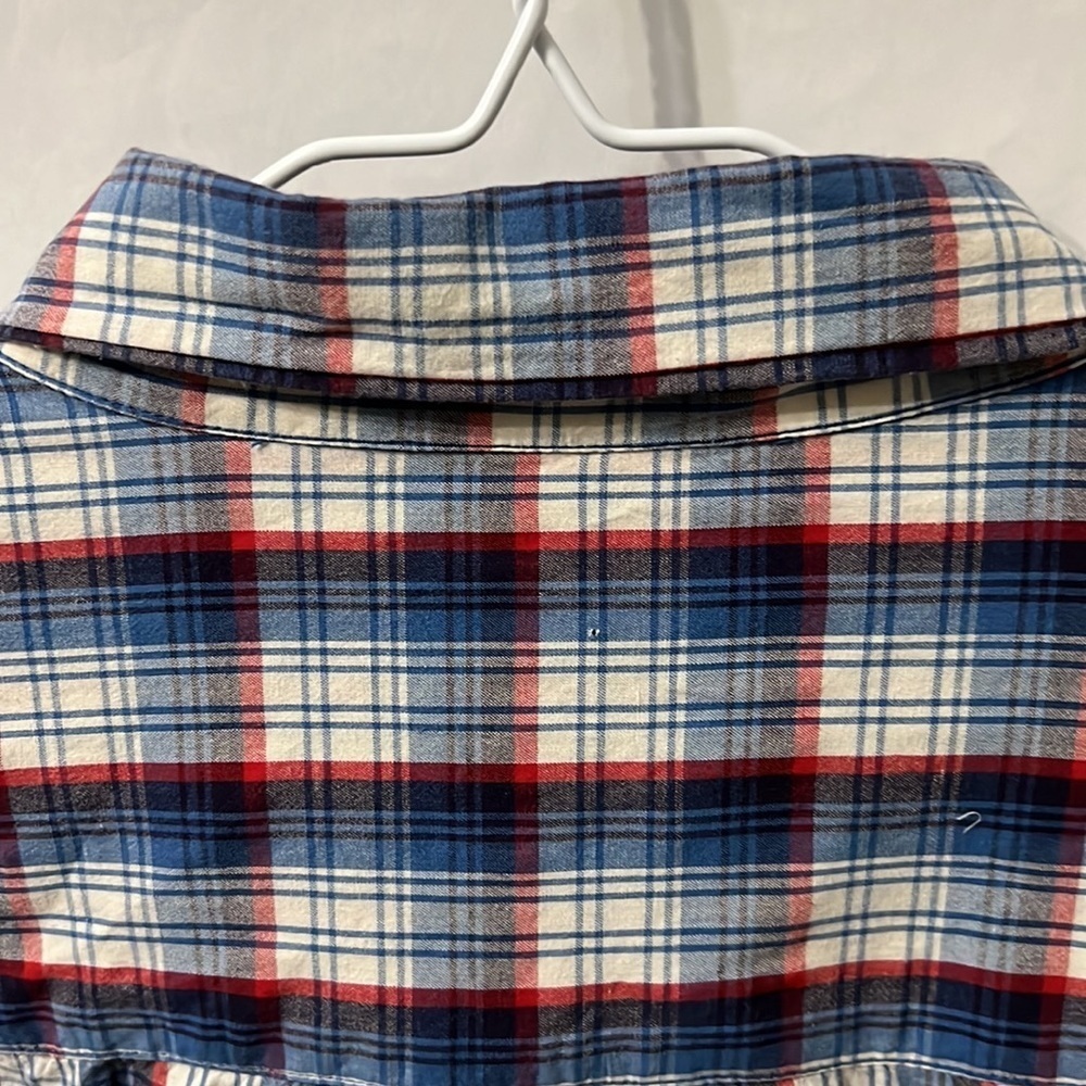Ralph Lauren Jeans Co Mens Long Sleeve Shirt Blue White Red Plaid Size Large - Picture 4 of 8